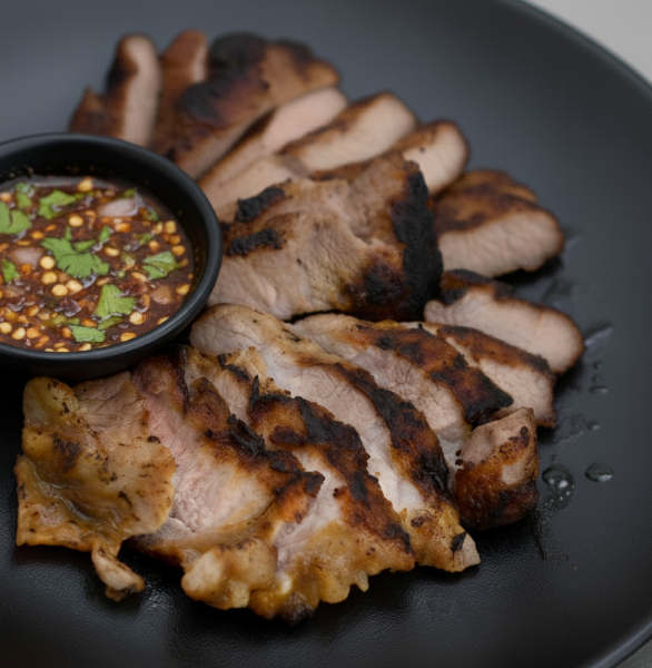 Scharf gegrillter Schweinehals