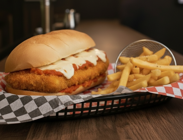 Huhn-Parmesan-Sandwich