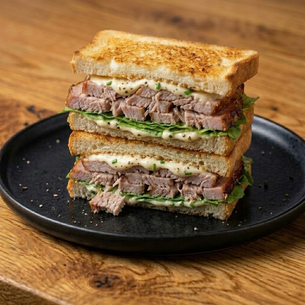 Roast Ham Mayo Sandwich + Pommes