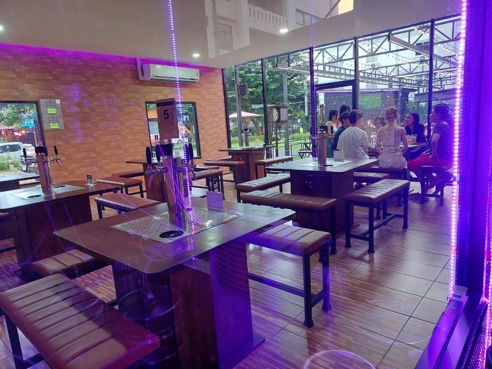 Customers can try different amounts of beer