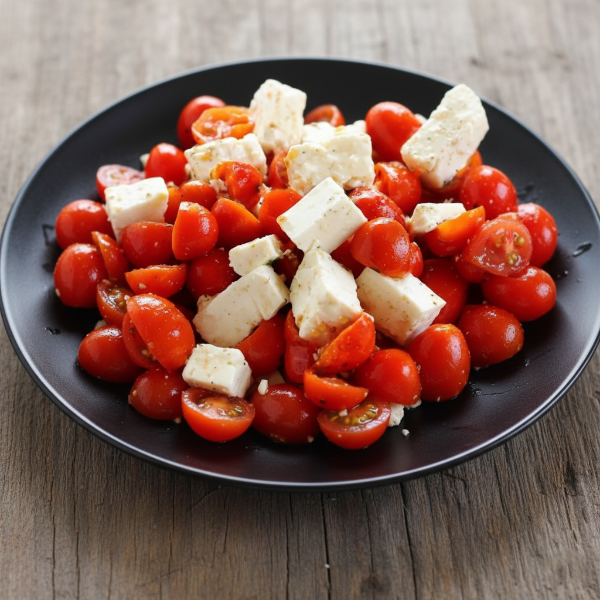 Feta-Käse und Kirschtomaten-Salat