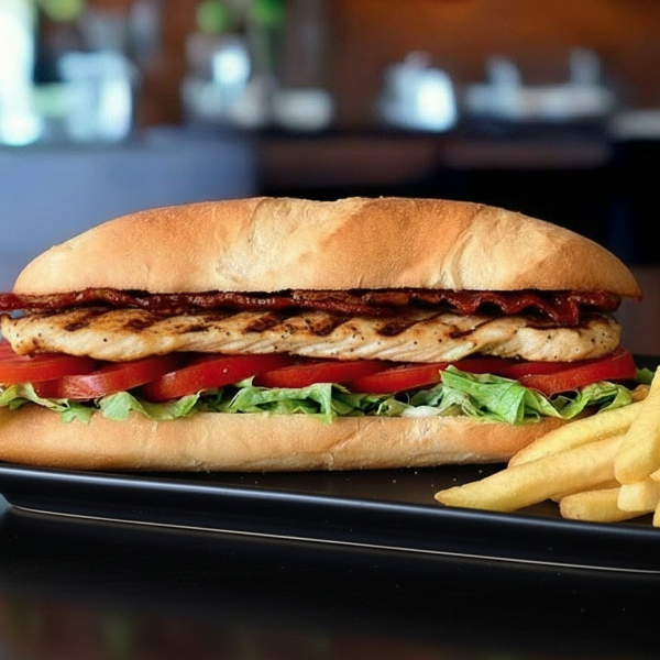 Gegrilltes Hähnchen-Bacon-Sandwich