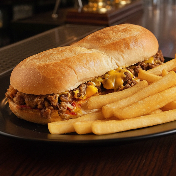 Beef Cheeseburger Sub Sandwich