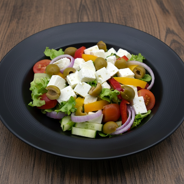 Griechischer Salat mit Knoblauchbrot