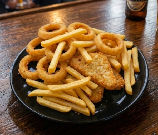 Pommes, Zwiebelringe & Hash Browns