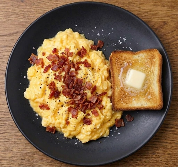 Rührei & Bacon mit Toast