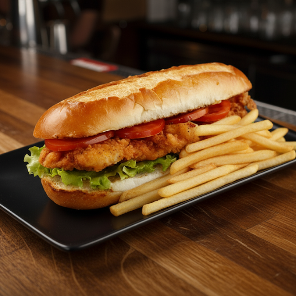 Knuspriges Hähnchenbrust-Sandwich