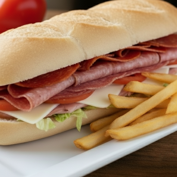 Salami, Pepperoni, Schinken & Käse Sandwich
