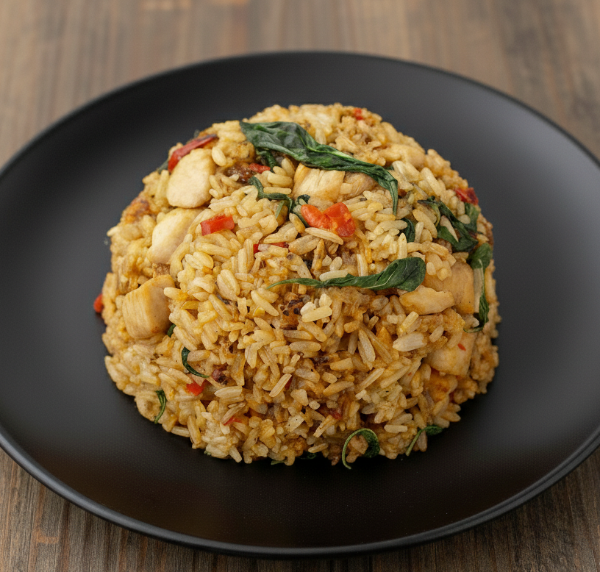 Thai Basil Hähnchen gebratener Reis